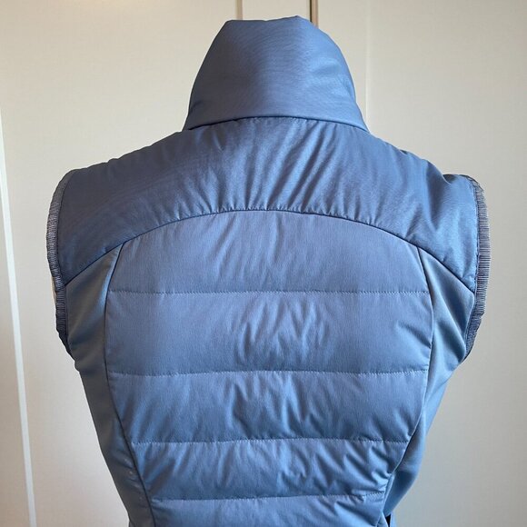 Lululemon Down For It All White Goose Down Fill Full Zip Running Vest Blue Sz 6 - Picture 8 of 15